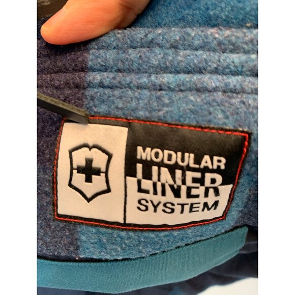 Rare Victorinox Mens Coat Medium Wool Blend Plaid Blue RD10715 - Picture 4 of 16